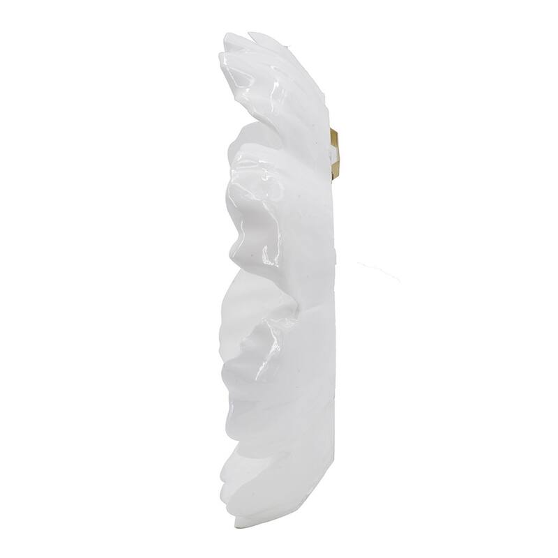 Dazzle 11, 12 Inch Floral Wall Accent Set of 2, White Resin 3 Dimensional