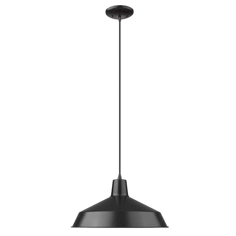 HomeRoots Industrial Matte Black Hanging Light - 15.75' X '8.75' X '15.75