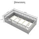 preview thumbnail 6 of 35, Twin Size Pine Wood Floor Bed with Full-length Guardrail and Door for Kids, Adults