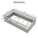 preview thumbnail 6 of 35, Twin Size Wooden Floor Bed, Integral Construction with High Security Barrier, Door, Support Slats for Kids' Play and Sleep, Grey