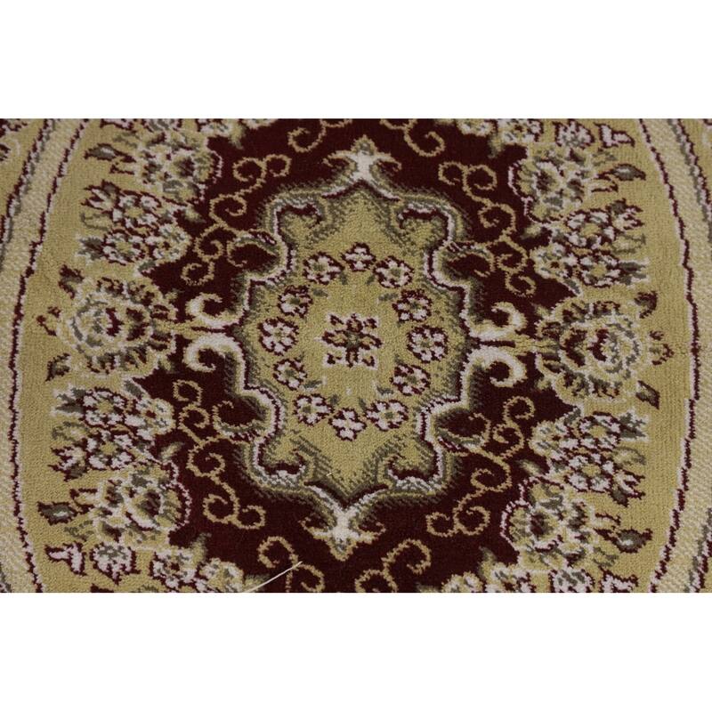 Victorian Style Kashan Turkish Area Rug Machine Made Floral Red Carpet - 6'9" x 9'10"