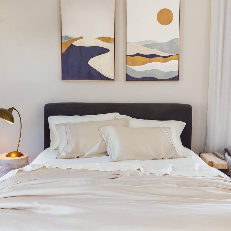 Luxury 100 Tencel Eucalyptus King Sheets Set, 4PC Soft Cooling Bed Sheets, Deep Pocket to 18