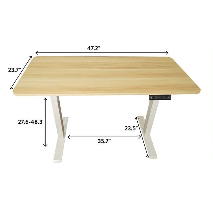Rise Up Essential electric standing desk small 23.6x47.2 maple desktop