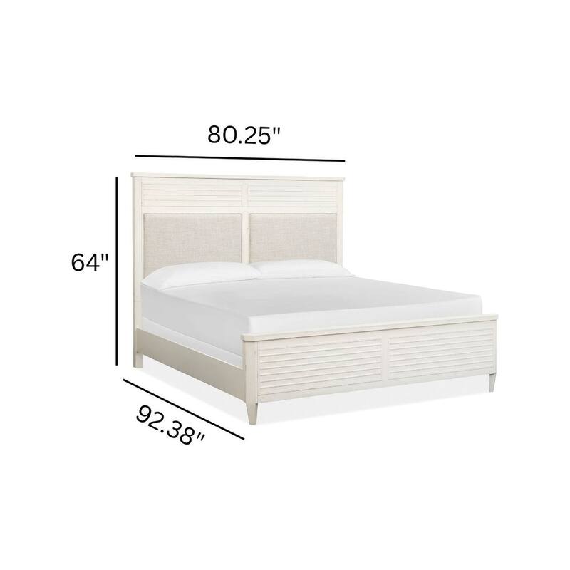 Salt Life Home Echo Isles Sea Pearl and Driftwood Upholstered Panel Bed