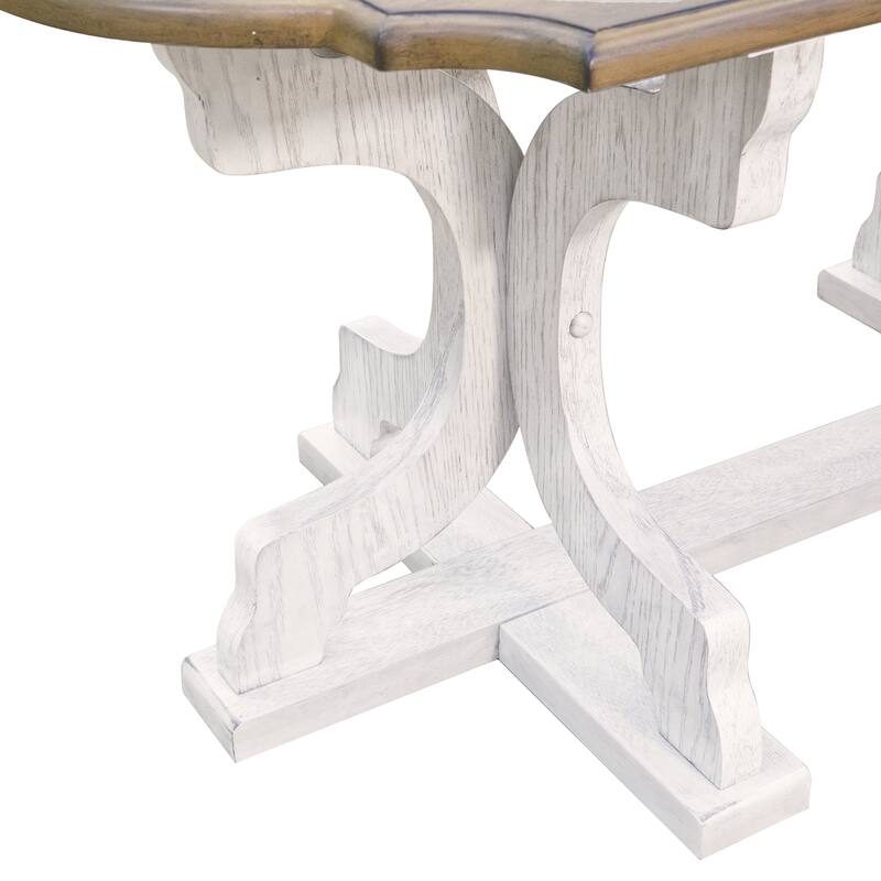 GALANO Doynton 39.4 in. Oval Solid Wood Top Coffee Table