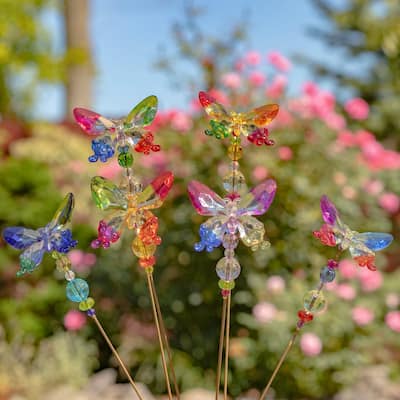 Set of 6 Acrylic Butterfly Pot Stakes