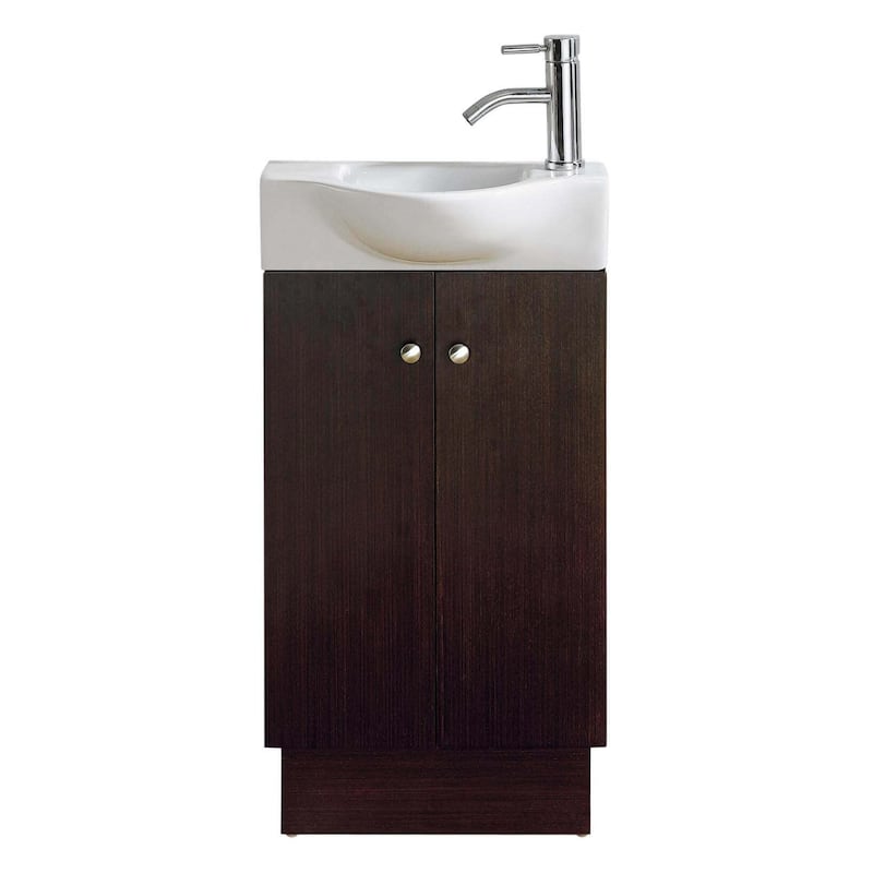 Fine Fixtures Glenwood 17 Inch Wood Wenge/ White Bathroom Vanity