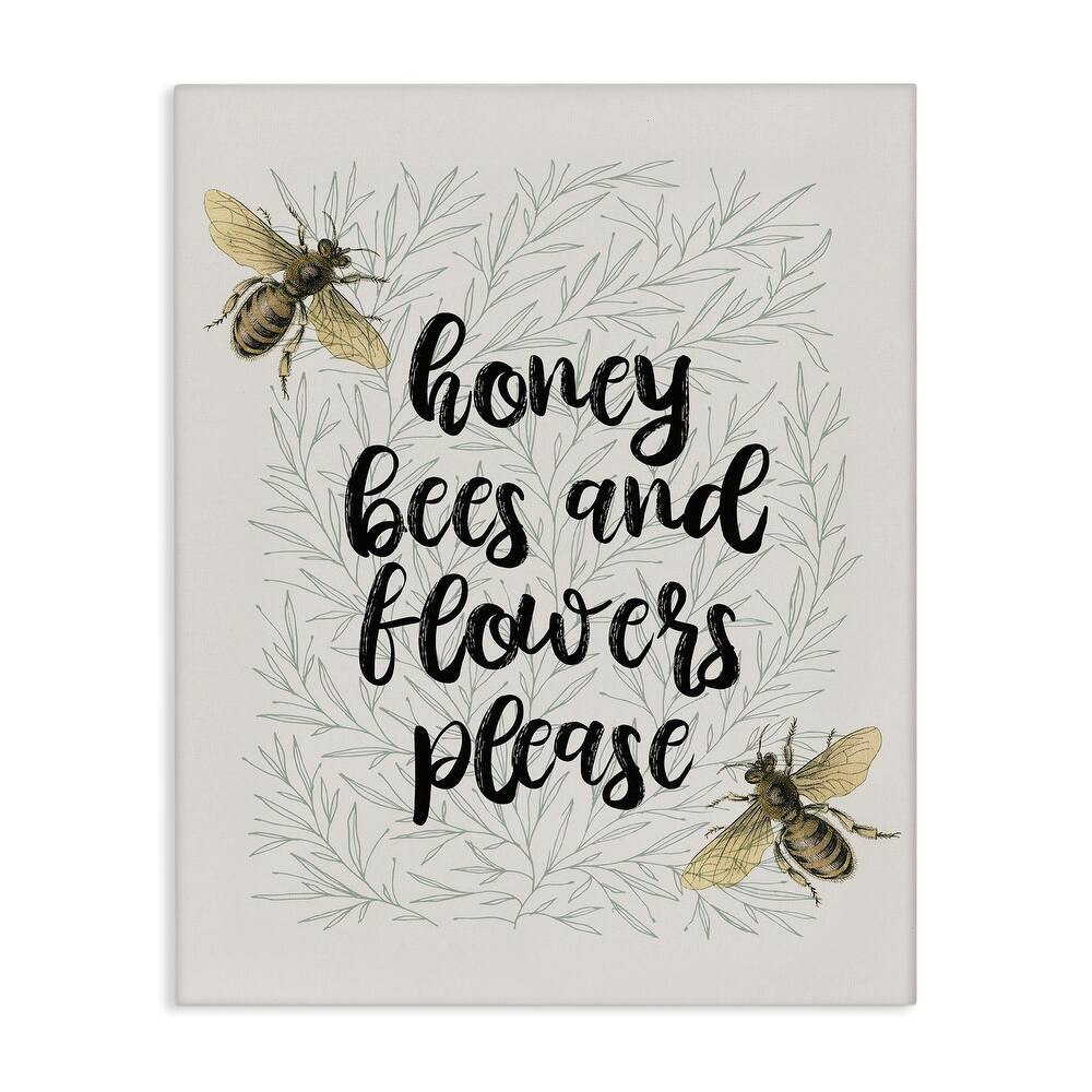 Stupell Honey Bees & Flowers Please Canvas Wall Art Design By Lil' Rue