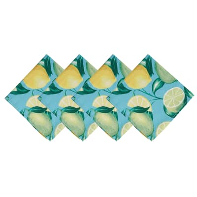 Lemon Grove Indoor/Outdoor Spring/Summer Cloth Napkins, Set of 4 - 17x17