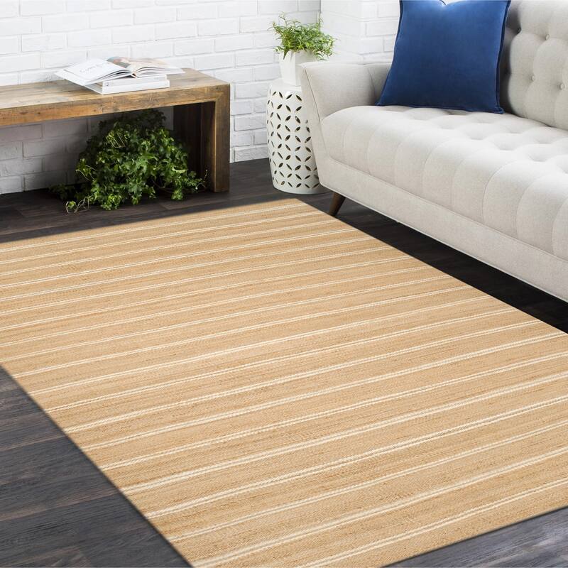 Overton Handmade Modern Contemporary Striped Area Rug