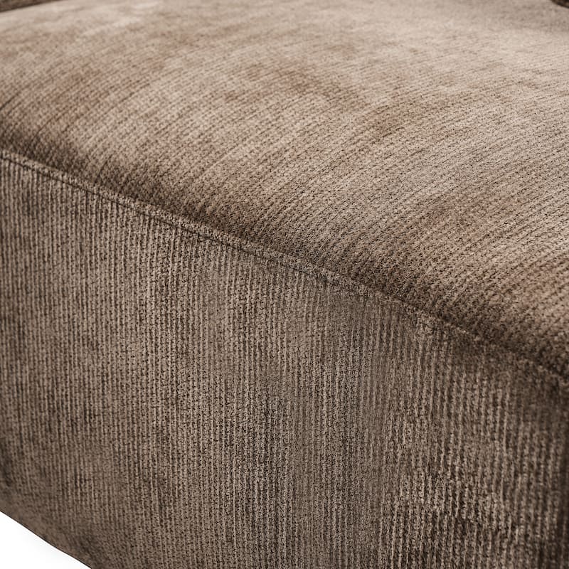 Christopher Knight Home - Curved 140" Upholstered Sectional Sofa with High-Density Fully Compressed Sponge and Chaise Lounge