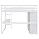 preview thumbnail 6 of 15, White Full Size Solid Wood Loft Bed with Built-in Wardrobe, Desk, and Shelves