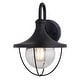 preview thumbnail 5 of 6, VAXCEL Dunlap 12.5 in. H 1-Light Black Coastal Outdoor Wall Sconce, Durable Steel, Clear Seeded Glass Shade, LED Compatible
