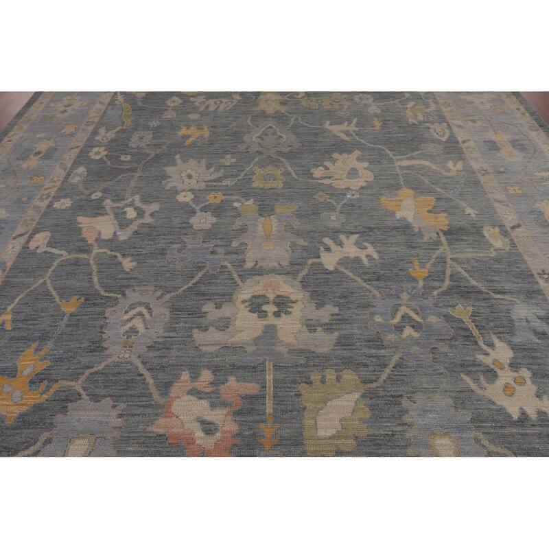 Grays & Blues Oushak Vegetable Dye Area Rug Handmade Wool Carpet - 9'2"x 12'0"