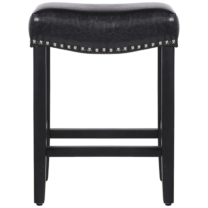 Jameson Upholstered Polyester Black 24 Inch Counter Stool (Set Of 2)