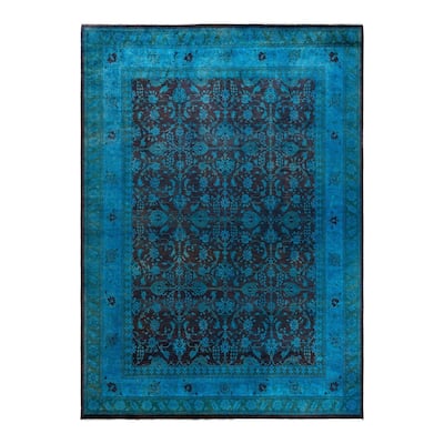 Fine Vibrance One-of-a-Kind Hand-Knotted Area Rug - Blue, 9' 0" x 11' 10" - 9' 0" x 11' 10"