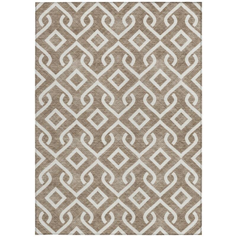 HomeRoots Geometric Transitional Rectangle Outdoor Rug