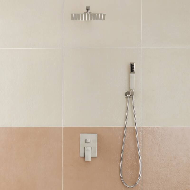 2.5 GPM 10 in. Wall Mount Dual Shower Heads with Pressure Balance Valve