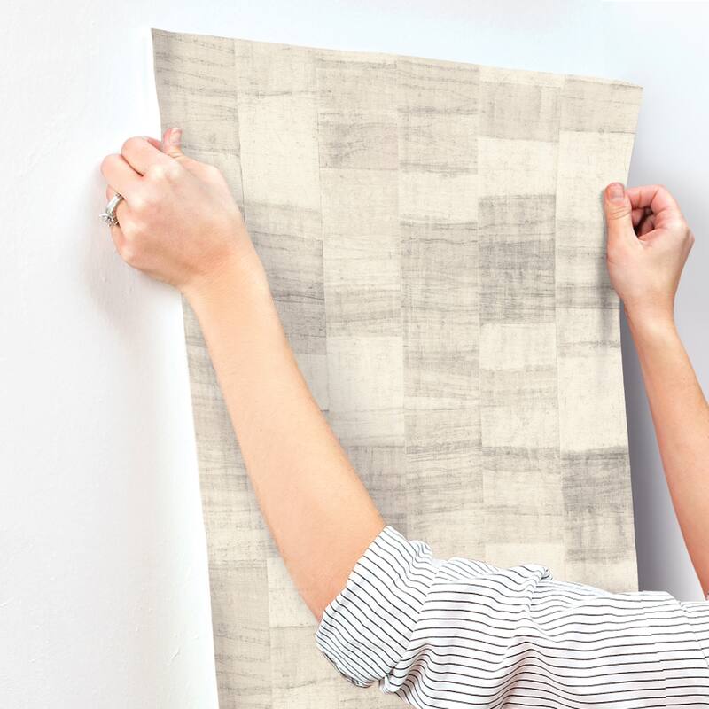 A-Street Prints Ivo Grey Block Stripe Wallpaper