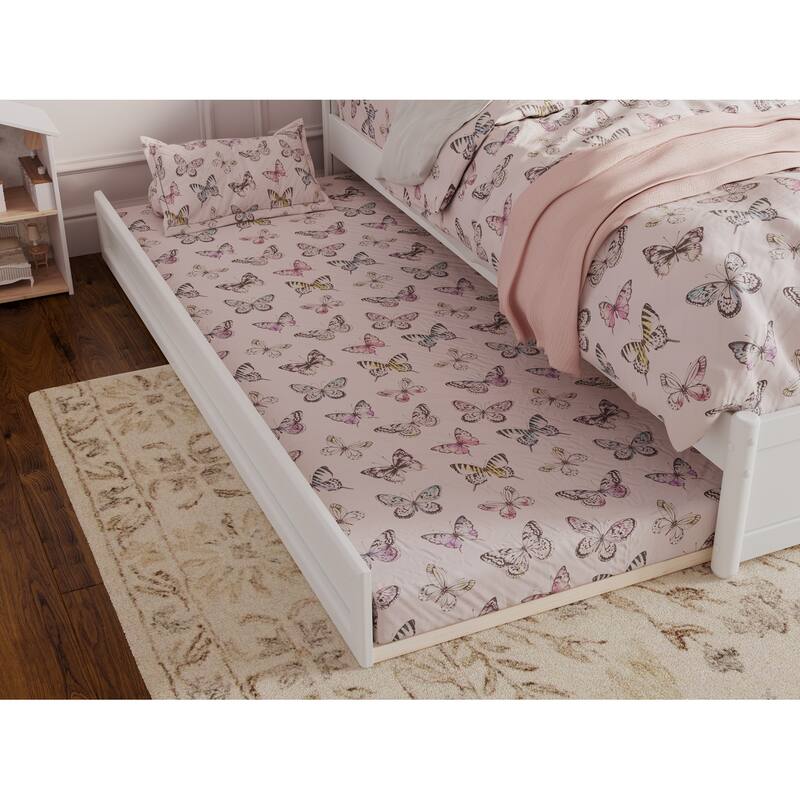 Felicity Platform Bed with Panel Footboard and Twin Trundle
