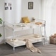 preview thumbnail 26 of 32, Twin Round Pipe Bunk Low Bed Guardrail Angled Ladder Iron Bed USA White
