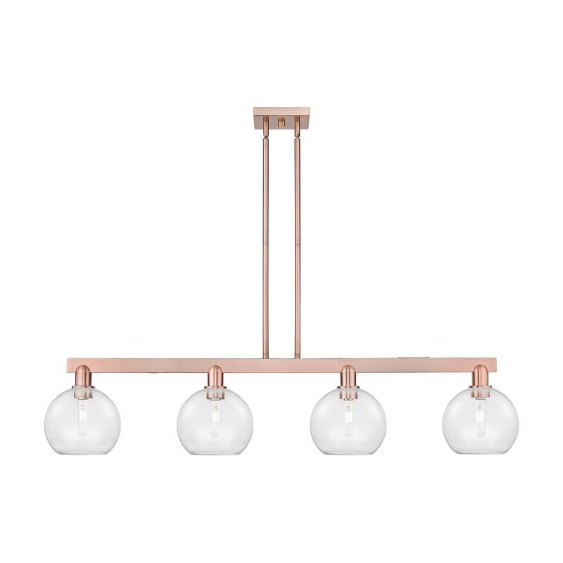 Innovations Lighting Endless Possibilities Arcadia - Athens - 4 Light 51" Stem Hung Island Light - Clear/Antique Copper