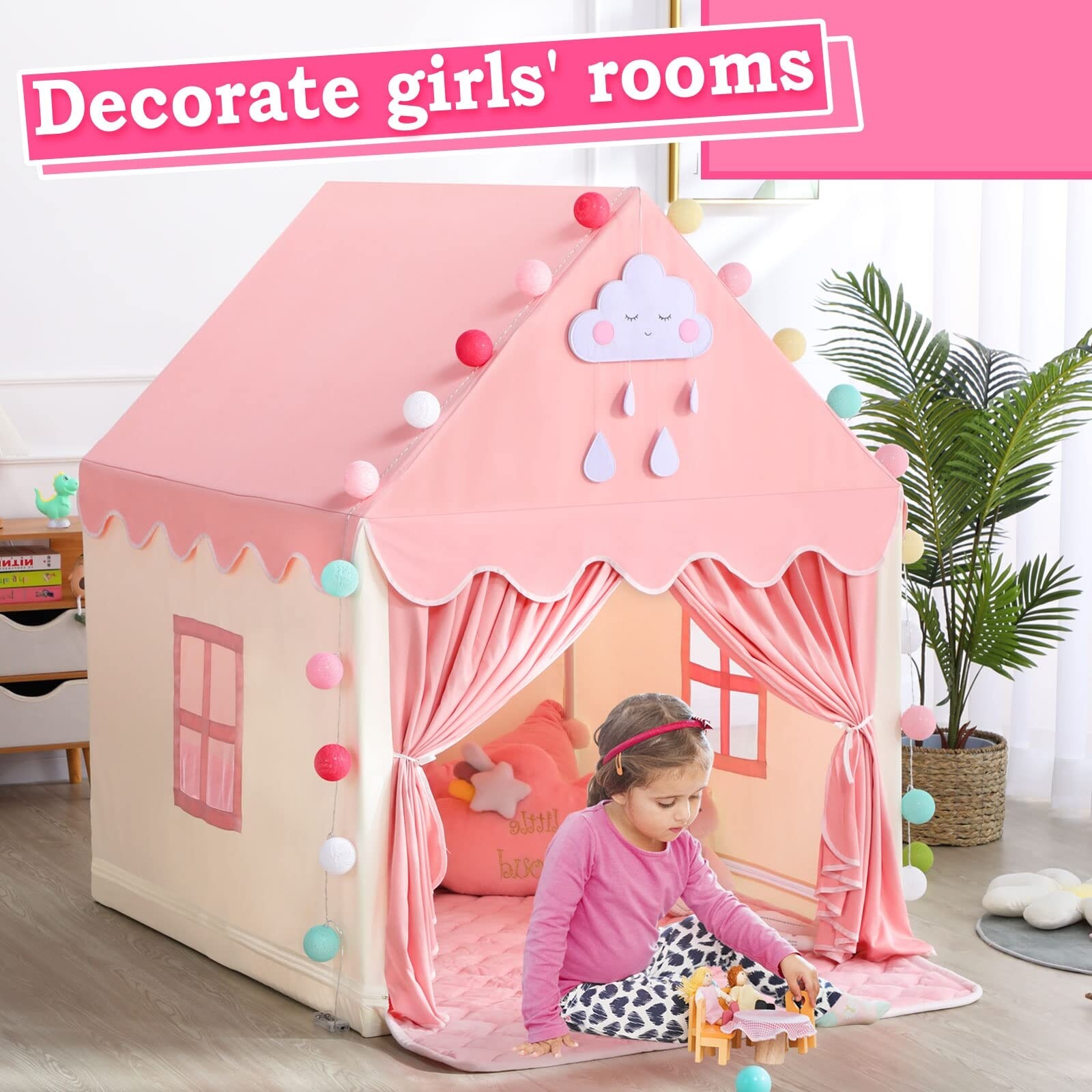 Kids Play Tent with Mat for Girls
