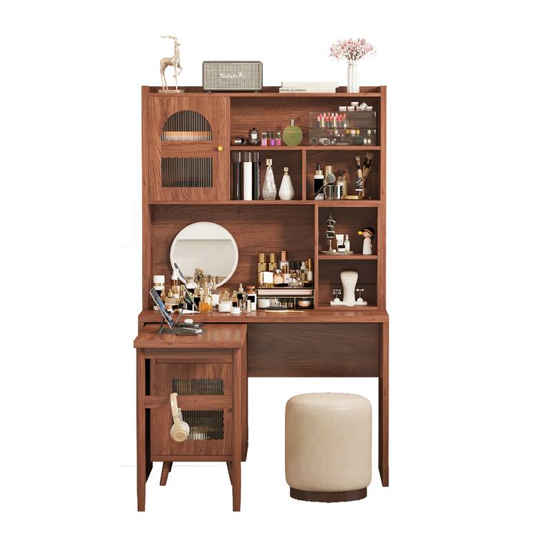 43" x 70" Home Office Desk with 90° Adjustable Tabletop, Storage Drawer & Cabinets – Perfect for Gaming, Study & Work in Bedroom