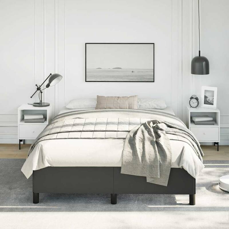 vidaXL Bed Frame, Faux Leather, No Mattress