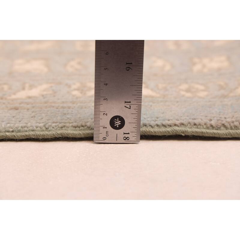 ECARPETGALLERY Hand-knotted Peshawar Oushak Blue Viscose, Wool Rug - 9'0 x 11'10