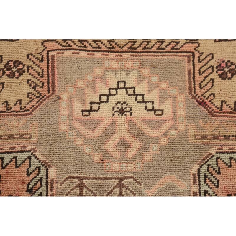 Animals Tribal Meshkin Persian Vintage Runner Rug Handmade Wool Carpet - 3'9"x 10'9"