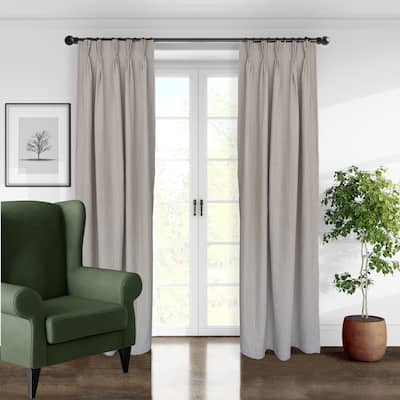 6ix Tailors Payton Natural Pinch Pleat Double Width Drapes Set of 2