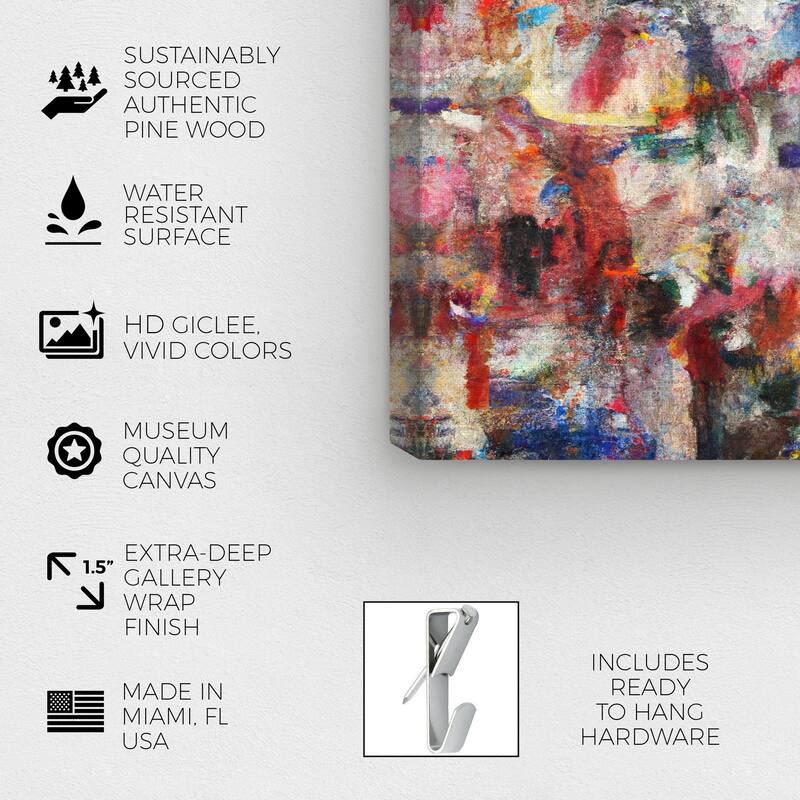 Wynwood Studio Canvas Abstract Dalinsky Due Blue and Dark Red Modern & Contemporary Wall Art Canvas Print