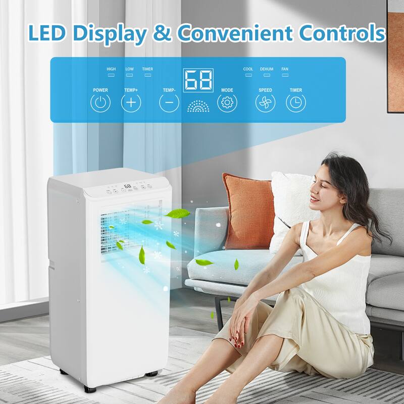 8000Btu Portable Air Conditioner, Cools Rooms up to 350 sq. ft