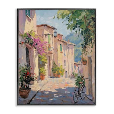 Stupell Cobblestone Path City Architecture Framed Giclee Art Design By Nini Art