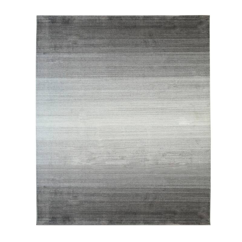 Brown Handloomed Wool Transitional Rug 8' x 10' - Modern Cut Design Plush Durable High Traffic - N/A