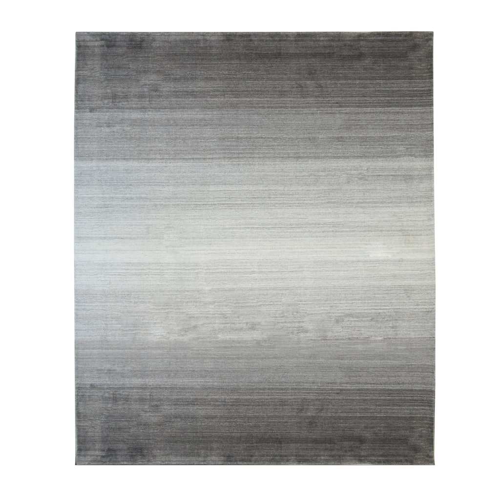 Brown Handloomed Wool Transitional Rug 8' x 10' - Modern Cut Design Plush Durable High Traffic - N/A