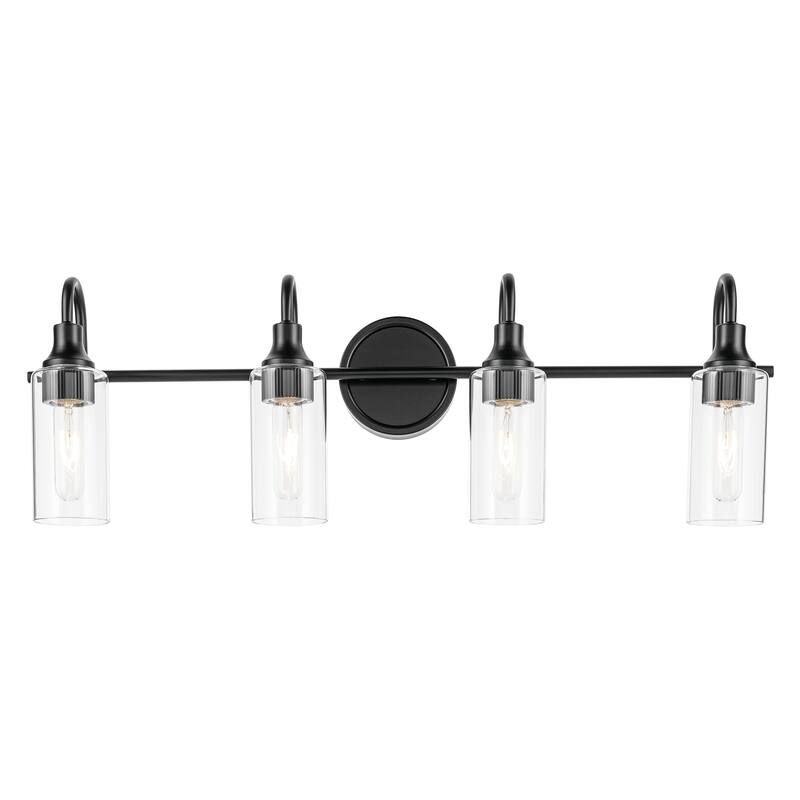Kichler Lighting Kavi 31.5" 4-Light Vanity Light with Clear Glass in Black