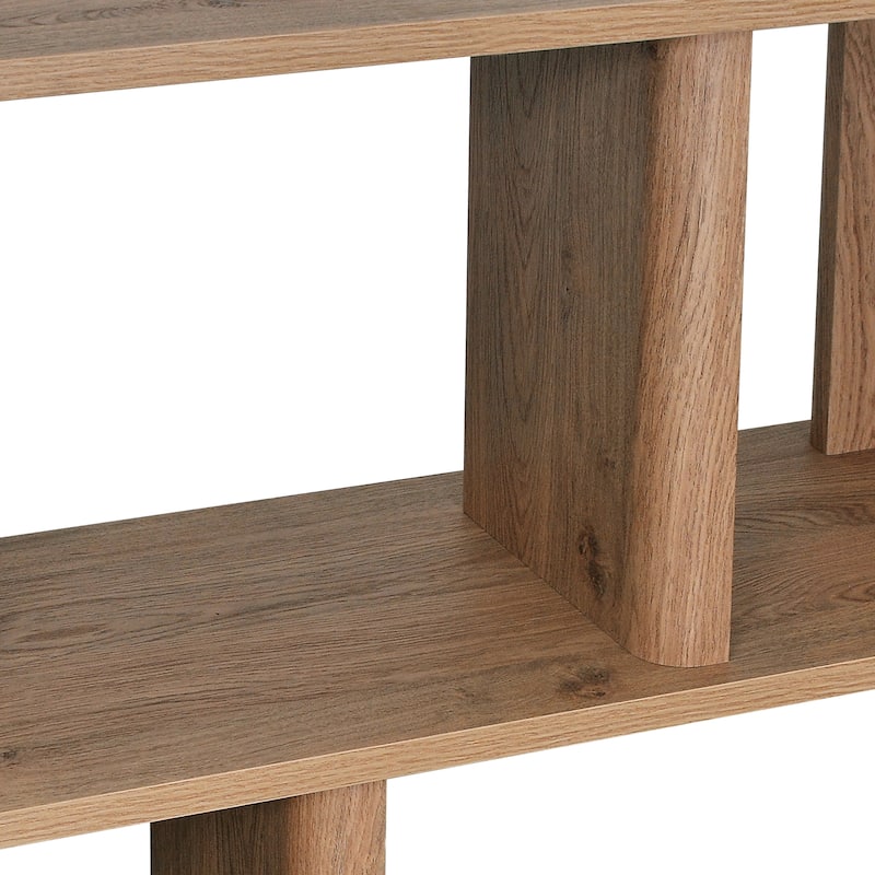 Studio London Low and Tall Oak Wood Effect Bookcase with Compact 2-Shelf Design