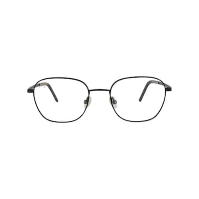 Maui Jim Round-Frame Stainless Steel Optical Frames, Transparent Lens, Satin Black Frame
