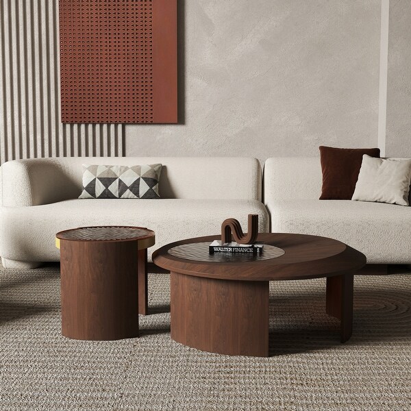 Set of 2 Round Coffee Tables Mid century Nesting Coffee Tables Sofa Center Tables On Sale Bed Bath Beyond 42104925