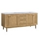preview thumbnail 23 of 37, James Martin Vanities Laurent 72" Double Vanity, Light Natural Oak No Top
