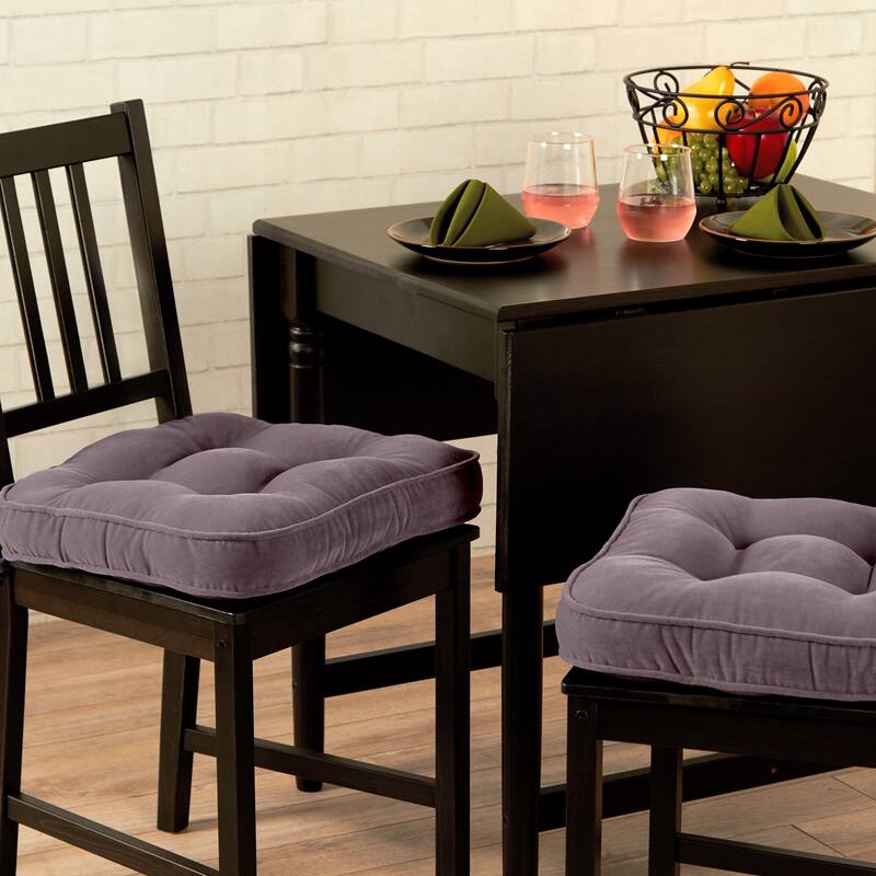 Hyatt Gray Indoor Reversible Microfiber Chair Pads (2-Pack)