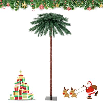 6FT Pre-Lit Artificial Tropical Christmas Palm Tree w/ Color Lights