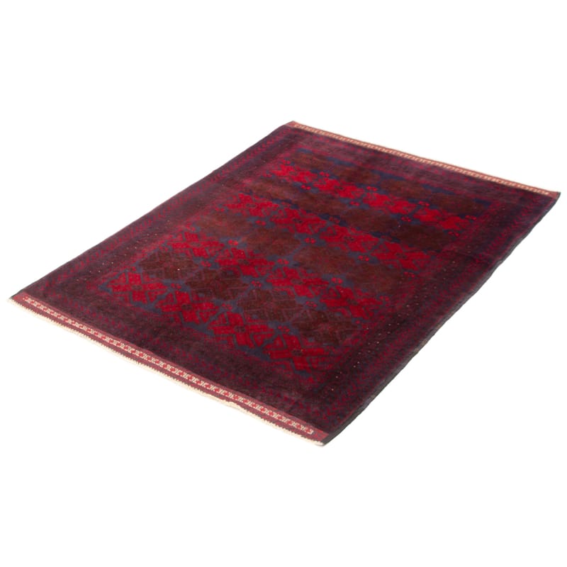 ECARPETGALLERY Hand-knotted Teimani Burgundy Wool Rug - 4'6 x 6'1
