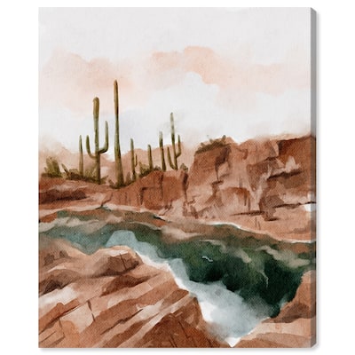 Art Remedy Hot Springs In June Gallery Wrapped Landscape 1 Piece Canvas Wall Art Watercolor Style