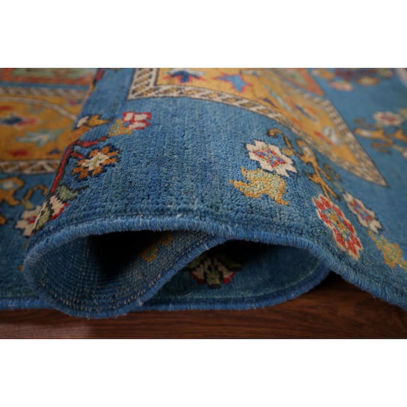 Garden Design Kazak Oriental Accent Rug Hand-Knotted Wool Carpet - 3'8" x 4'11"