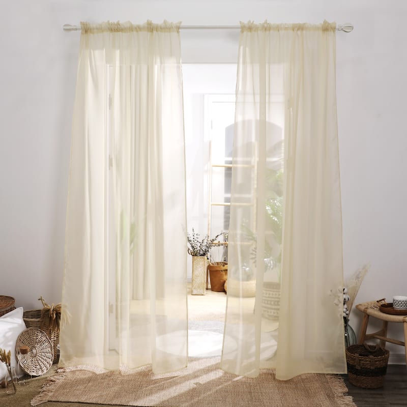 Deconovo Sheer Voile Curtain (2 Panel) - 54x84 Inch - Beige