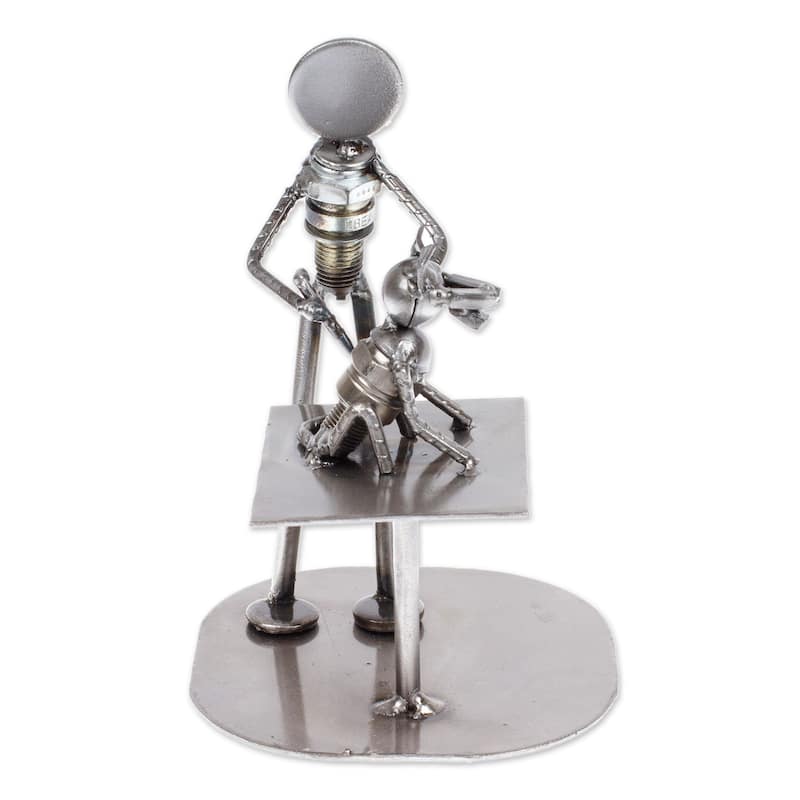 Novica Handmade Rustic Veterinarian Recycled Auto Parts Sculpture