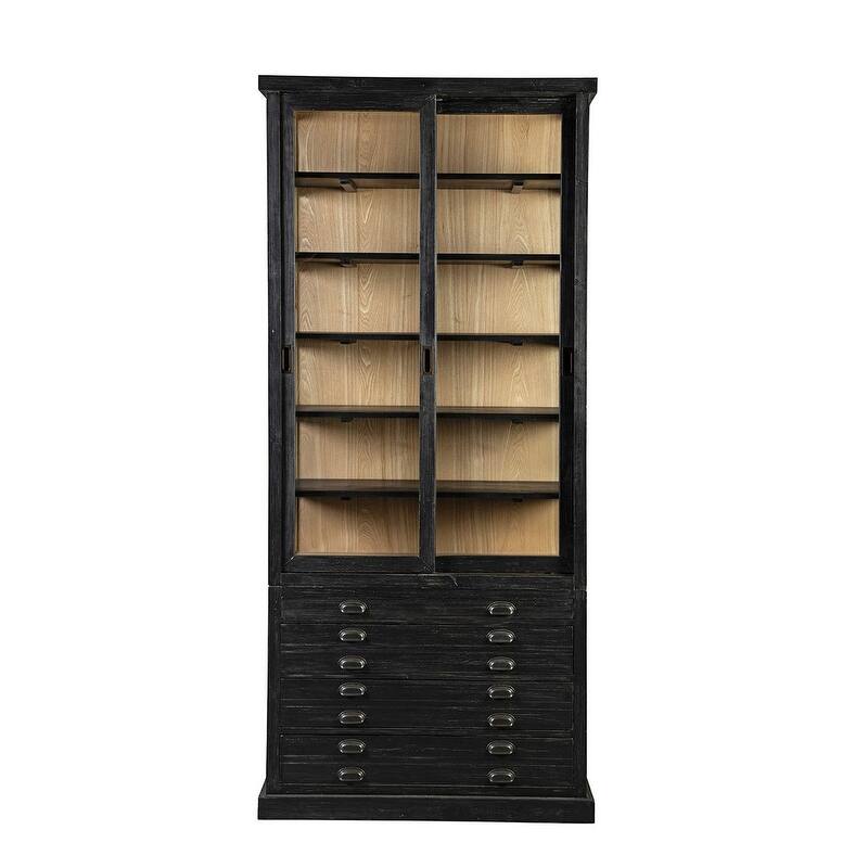Furniture Classics Reclaimed Fir Charcoal Single Balmoral Display Cabinet